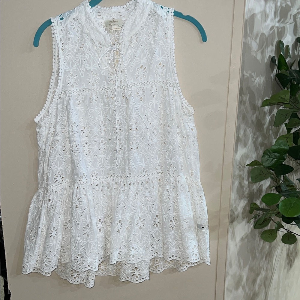 kate spade White Eyelet Blouse
